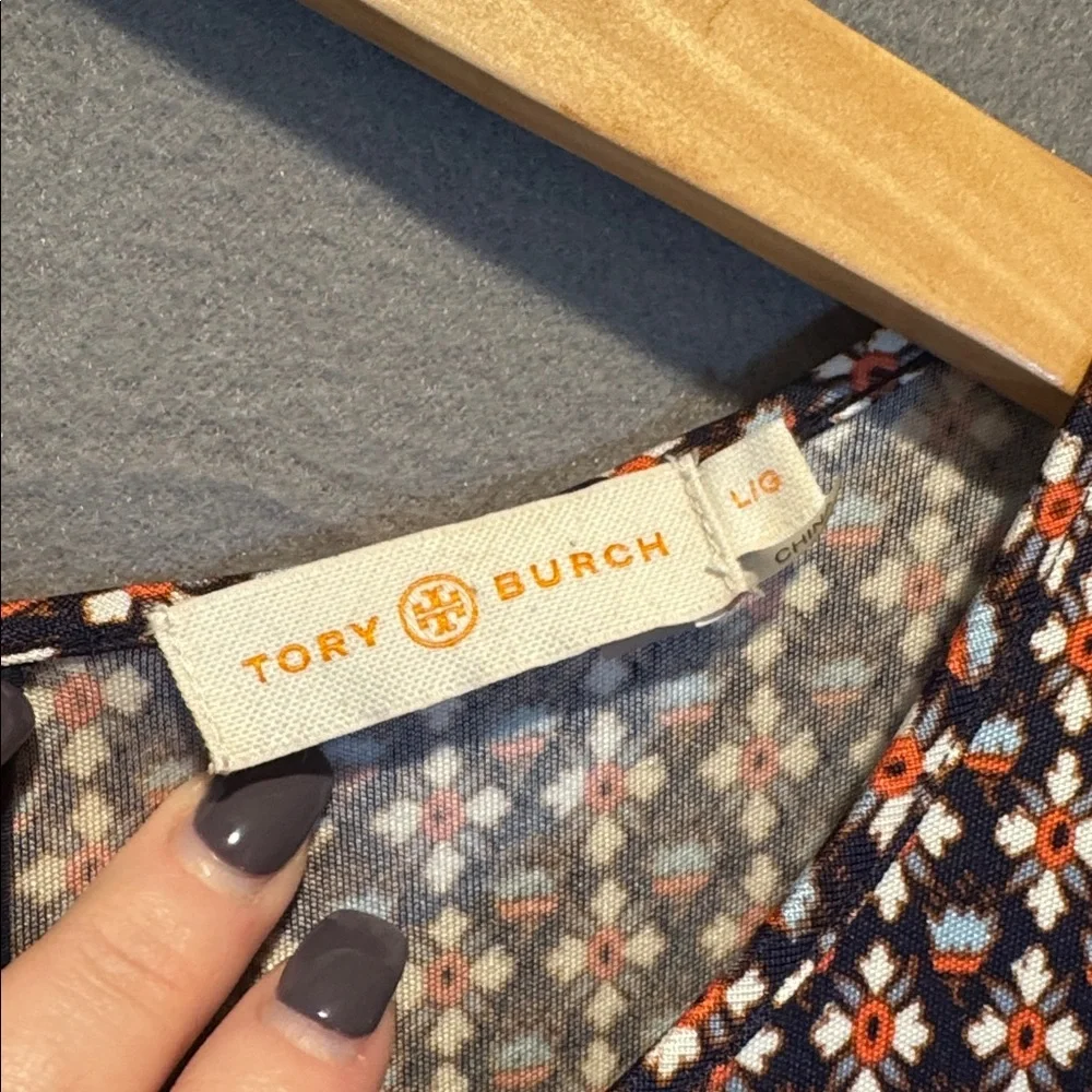 Tory Burch Printed Silk Keyhole-Front Dress